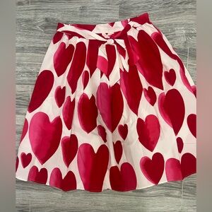 New Boutique Brand Heart Patterned Red and White Skirt size XL